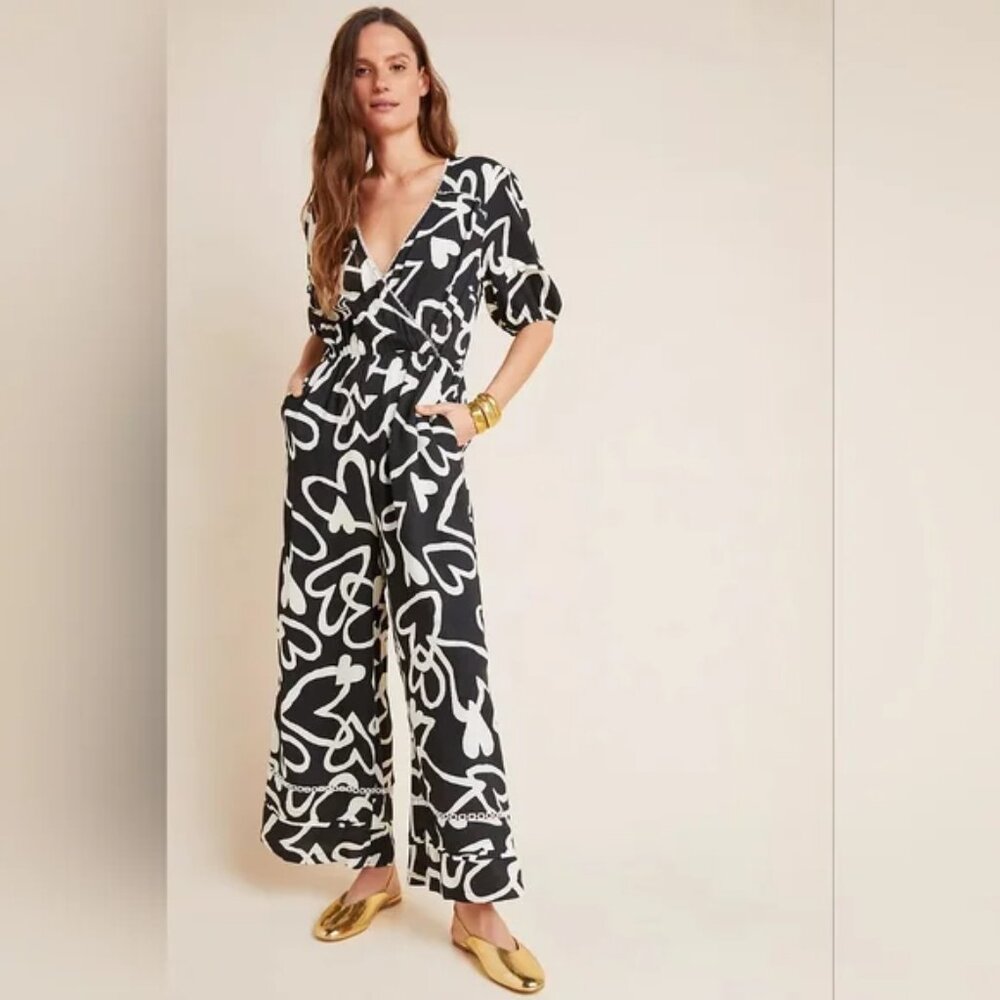 Farm Rio x Anthropologie Sinead Hearts Jumpsuit